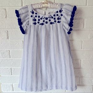 H&M-Girls Embroidered A-Line Cotton Dress